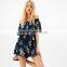 Best sell Thin Collect and high waist floral off-shoulder jumpsuit