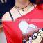 Summer sexy backless off-the-shoulder loose short sleeve T-shirt in the women's long gown fat MM nightgown leisurewear