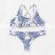 Graphic Feather Print Bikini Sexy Lady Seamless Reversible Bikini