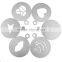 6PCS Stainless Steel Cake Stencil, Coffee Barista Stencil