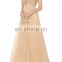 fashion white gold bead and sequin embellished dresses for women, silk gown evening dress