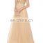 fashion white gold bead and sequin embellished dresses for women, silk gown evening dress