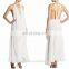 Latest gown designs silk beaded white maxi evening gown dresses