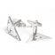 Sliver metal triangle cufflinks mens shirt