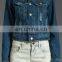 Wholesale Long Sleeve Denim Jacket Button Wash Light Blue Oversize Women Denim Jacket