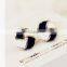 Fashion Hot women's jewelry Black and White Spiral luxurious Earrings women alloy stud gifts