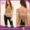 Latest Design Sexy Backless Satin Tops For Women