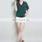 2016 Baiyimo Spring New Fashion Design Deep Girl Women Casual V Neck Blouse
