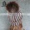 New Fashion Fur Ball Pompom Hats Knitted Caps Winter Slouchy Warm Women Beanie Caps