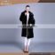 Wholesale China hooded black mink fur coat / genuine mink fur coat