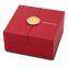 Red texture paper pendant box double doors jewelry gift box with hot foil logo