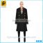 Casual black winter double breasted women military wool long coats