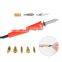 wood pyrography kit Craft Tool for Wood and Leather Burning soldering iron pen with 6 kits
