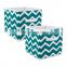 teal color custom design large eco friendly non woven toy home fabric foldable storage box with cardboard