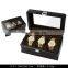 Wholesale luxury custom wooden display case 3 slots watch gift box