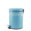 Embossing metal pedal bin with toilet brush for bathroom 2 pcs bathroom accessories waste bin set