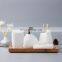 2020 irregular ceramic 5 pieces decoration toothbrush holder luxury bathroom accessories set