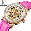 IK Colouring 98465G2 Women Luxury Automatic Mechanical Wristwatch Elegant Luminous Skeleton Self-wind Watches for Lady