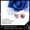 2015 Fashion Winter Latest Design 925 Silver Rhodium Plate Imitation Ruby Micro Pave Jewelry Star Shaped Stud Earrings for Gilrs
