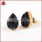 Turquoise blue druzy quartz gemstone studs fancy earrings for party girls                        
                                                Quality Choice