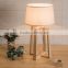 Wooden table light for edision bulb Fabric Wooden Base Table Lighting