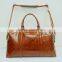 best selling handmade travel luggage brown goat leather overnight duffel bag