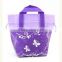 basket style non woven drawsting lunch bag with handle