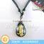 2015 High Quality Promotional Black Charm Amber Stone Necklace for Girls