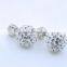 >< BEST SELLING Rhinestone Stud Earrings Crystal Double Ball Earring/