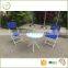 Cheap garden aluminum 3pcs folding chair two chiar and table set bistro set in metal