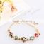 Good quality multicolor zircon stone real flower resin bangle