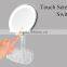 Single sided Touch Sensor LED Lighted desktop cosmetic mirror with organizer