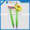 Soft Flower Rubber Material Ball Pen , Soft Cute Plastic Flower Pen For Girl Gift Set