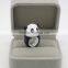 KARASU Designer Unique Handmade Giant Panda Adorable 3D Stereoscopic Animal Finger Ring Party Midi Adjustable Rings for Women