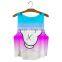 loose v-neck vest crop tank top