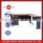 Luoyang MDF top metal frame L-shape light grey steel office table