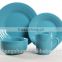 16pcs Stoneware Solid Color Glazed Round Shape Dinner Set