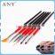 ANY Cheap Price Black Red Wood Handle 6PCS Precise Nail Brush Set