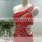 ASAP-03 One Shoulder Pleats Crystals Beaded Split Side A-line Court Train Red Evening Dresses