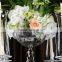 New product! Wholesale crystal glass candle holder with flower bowl in China