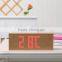2016 new design hot digital led wood clock with alarm and wood carving clockwith Dot matrix display