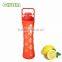 sports glass water bottle/travel drink bottle with food grade silicone sleeve and competitive price