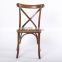 French style oak cross back wooden chair