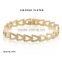 Factory Direct Wholesale 18K Gold Plated Chain Bracelets Dull Polished Hollow Heart Shape Linked Brass Bangle Jewelry For Women