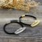 A-1139 Gold Silver Plated Hair Jewelry Tiny Solid Metal Leaf Pendant Black Bands Head Bands For Women