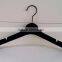 Flat Gold Hook Custom Brand Flocking Dress Hanger With Anti Slip Strip