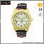 New alloy case design painting leather strap wristwatch less cost