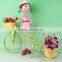 Metal craft garden decoration bike with flower pot