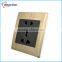 new design brushed golden electric switch and socket 250V