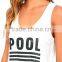 Summer 100% Cotton Sexy Singlets Women Ivory Tank Top